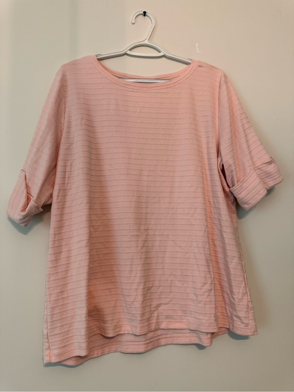 Liz Claiborne Soft Blush Striped Short-Sleeve Top